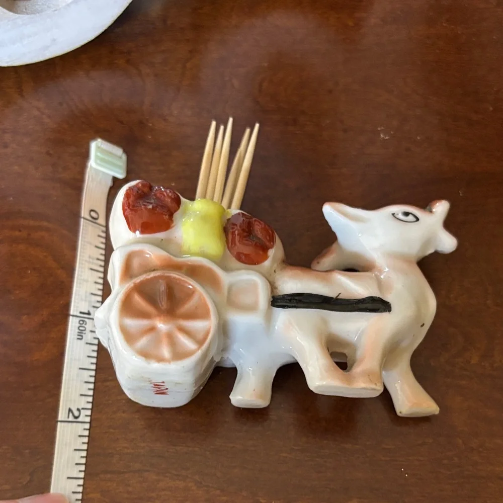 Vintage Ceramic Burro Toothpick Holder whatnot Miniature Decor Made in Japan’s